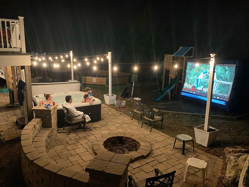 Bistro patio string lights outdoor