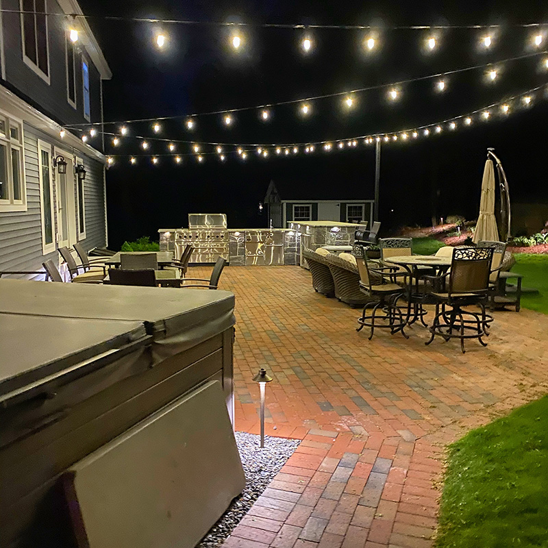 Bistro patio string lights outdoor