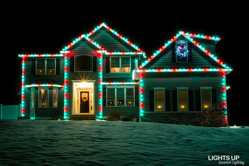 Residential Christmas lighting installation