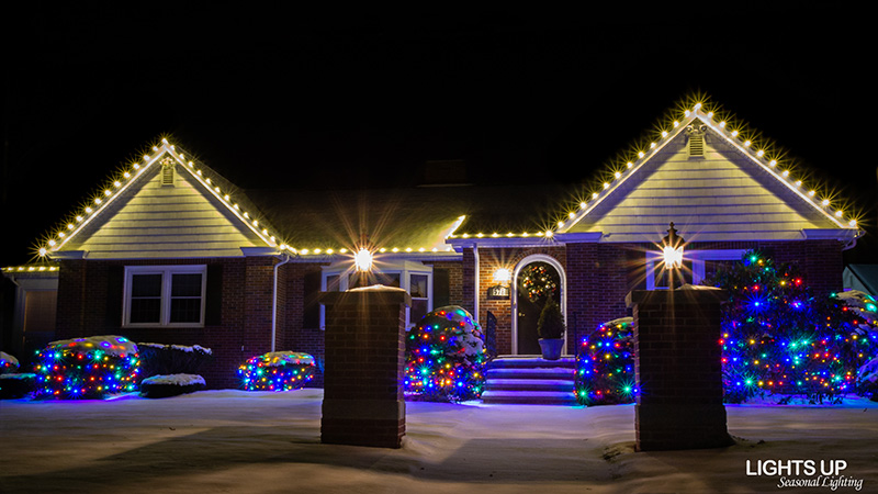 Residential Christmas lighting installation