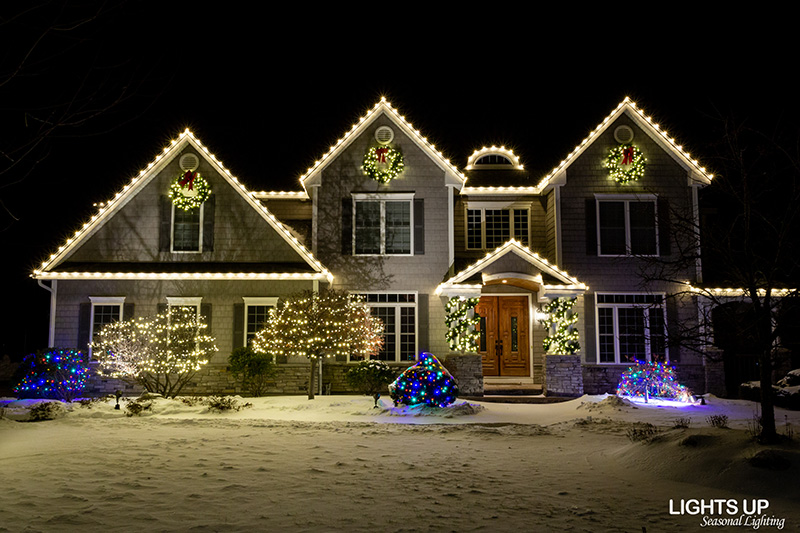 Residential Christmas lighting installation