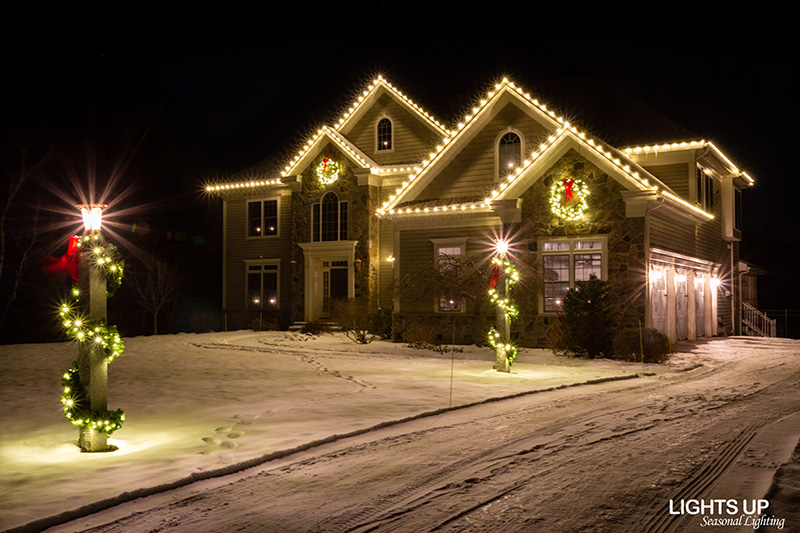 Residential Christmas lighting installation