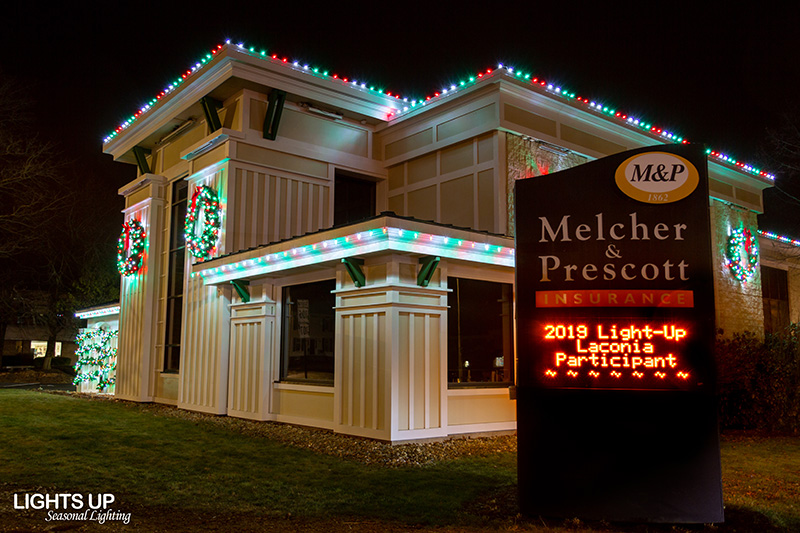 Commercial Christmas lighting installation
