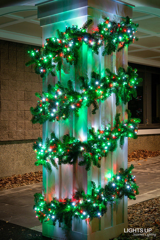 Commercial Christmas lighting installation