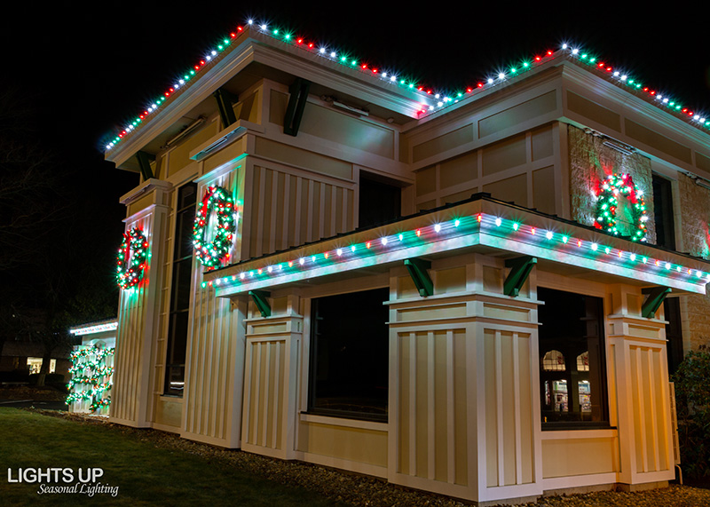 Commercial Christmas lighting installation