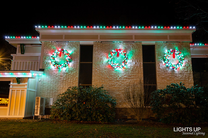 Commercial Christmas lighting installation