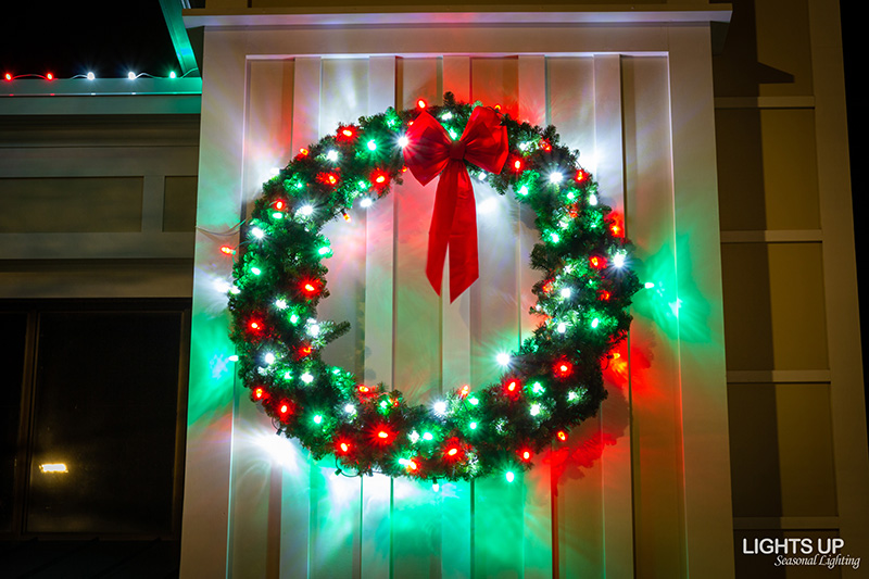 Commercial Christmas lighting installation