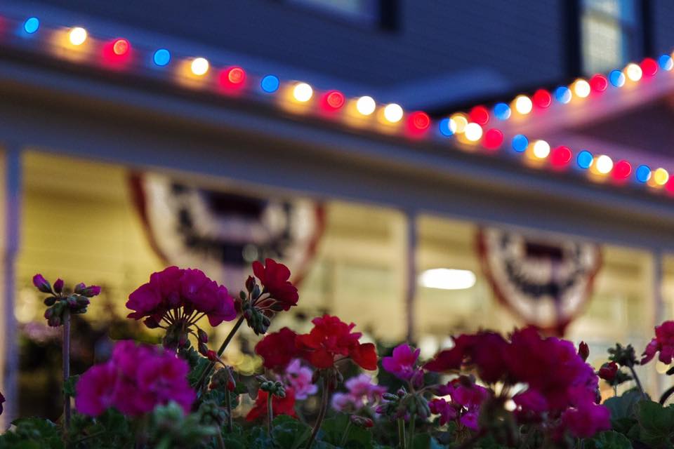 Fourth of July outdoor lighting celebration