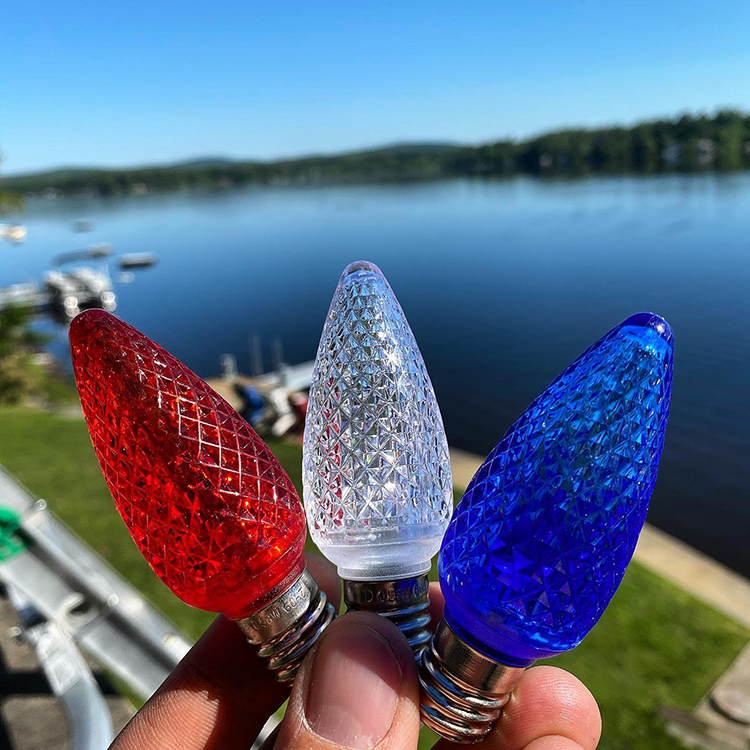 Fourth of July patriotic outdoor lighting