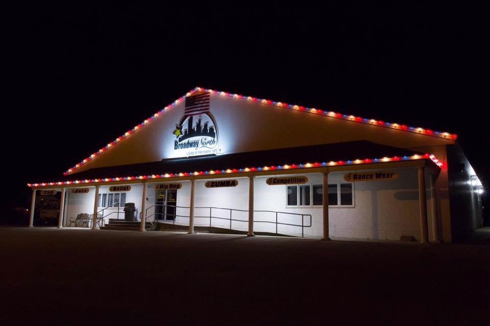Fourth of July commercial lighting display