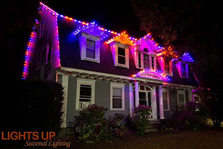 Webster House Manchester Halloween lighting